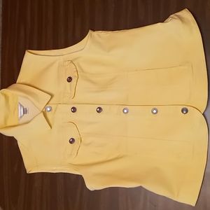 CJ Banks Size L Yellow Jean Vest w Bling Buttons